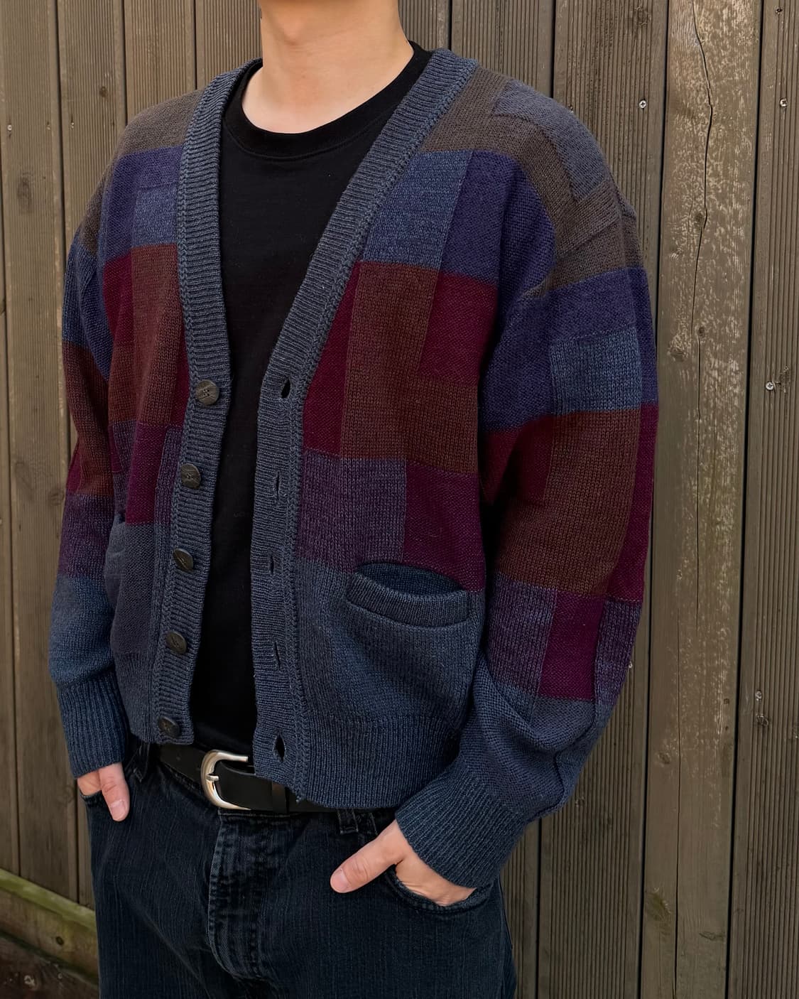Modigliani Italy 빈티지 패치워크 가디건 상품이미지3