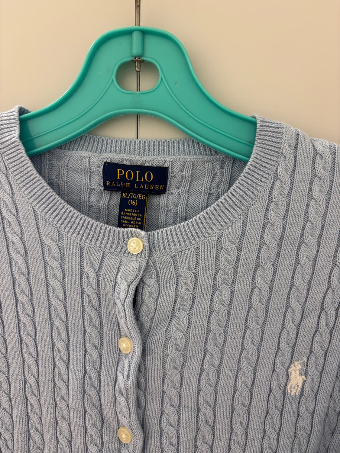 폴로랄프로렌 걸즈 가디건 XL 하늘색 상품이미지2