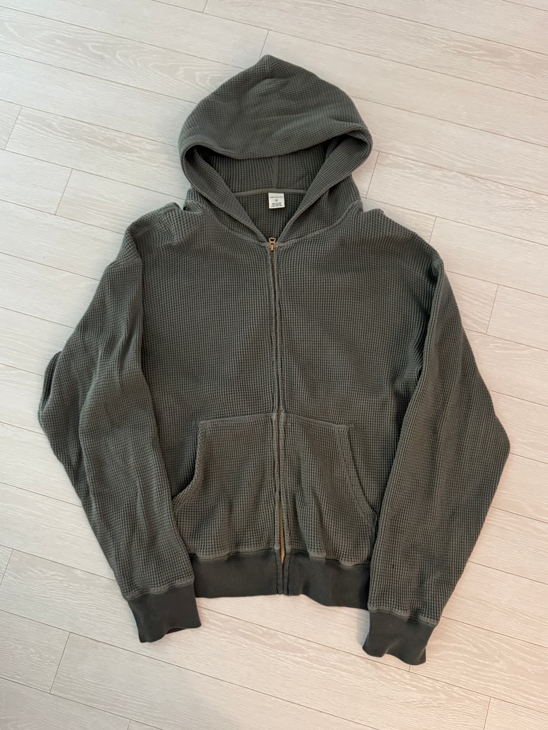 Khakis 카키스 와플 후드집업 올리브색 상품이미지1