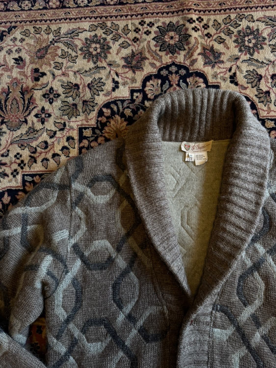 GUCCI 구찌 아카이브 모헤어 숄칼라 가디건 105 상품이미지2