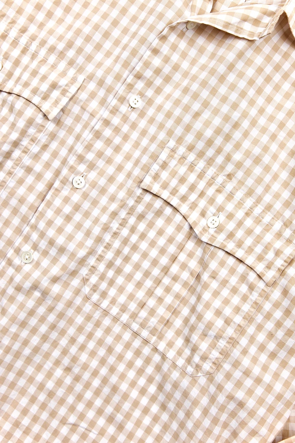 Porter classic 롤업 깅엄 체크셔츠 베이지 상품이미지4