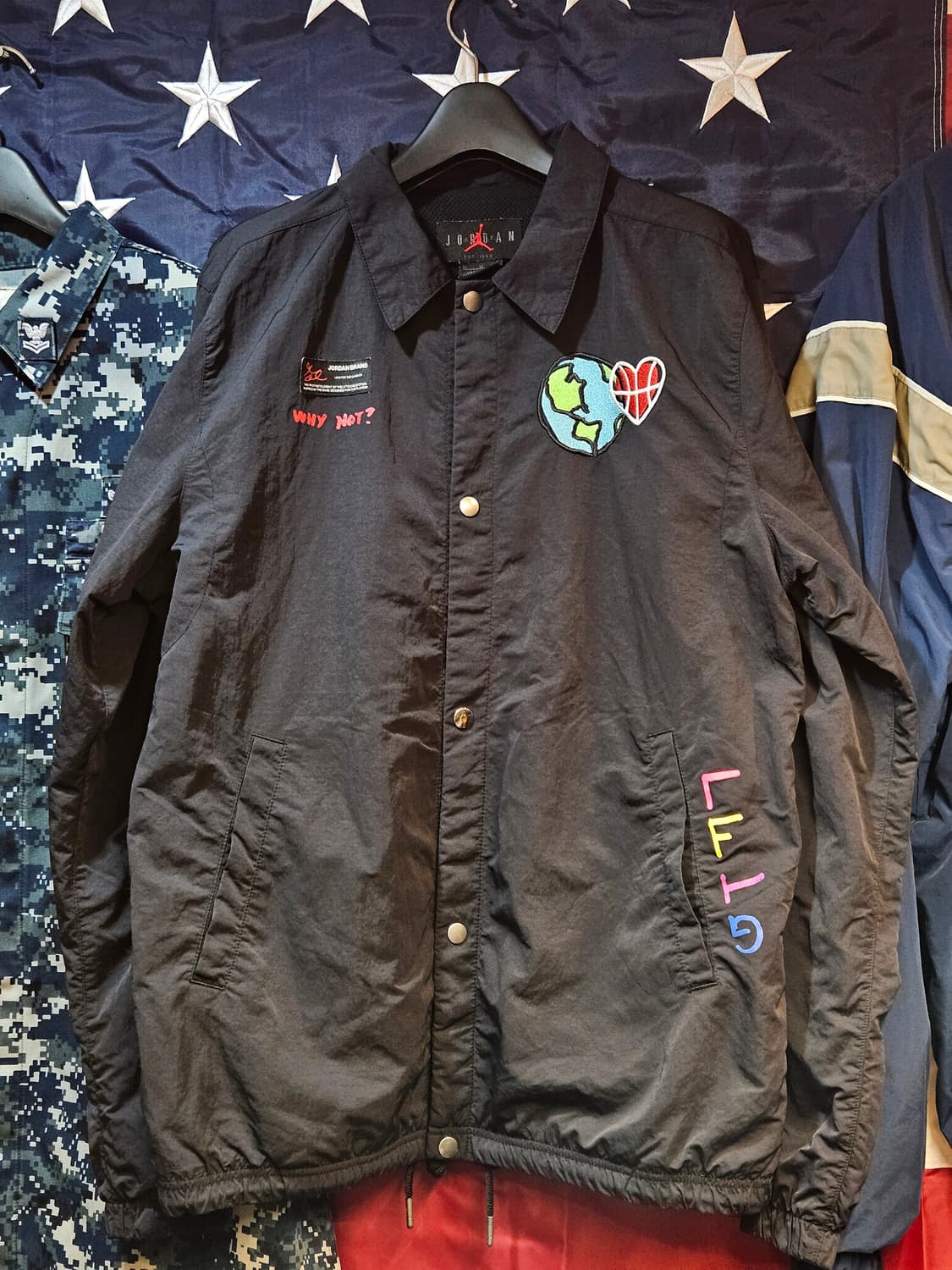 Jordan × Why Not Coach Jacket (Black) 상품이미지1