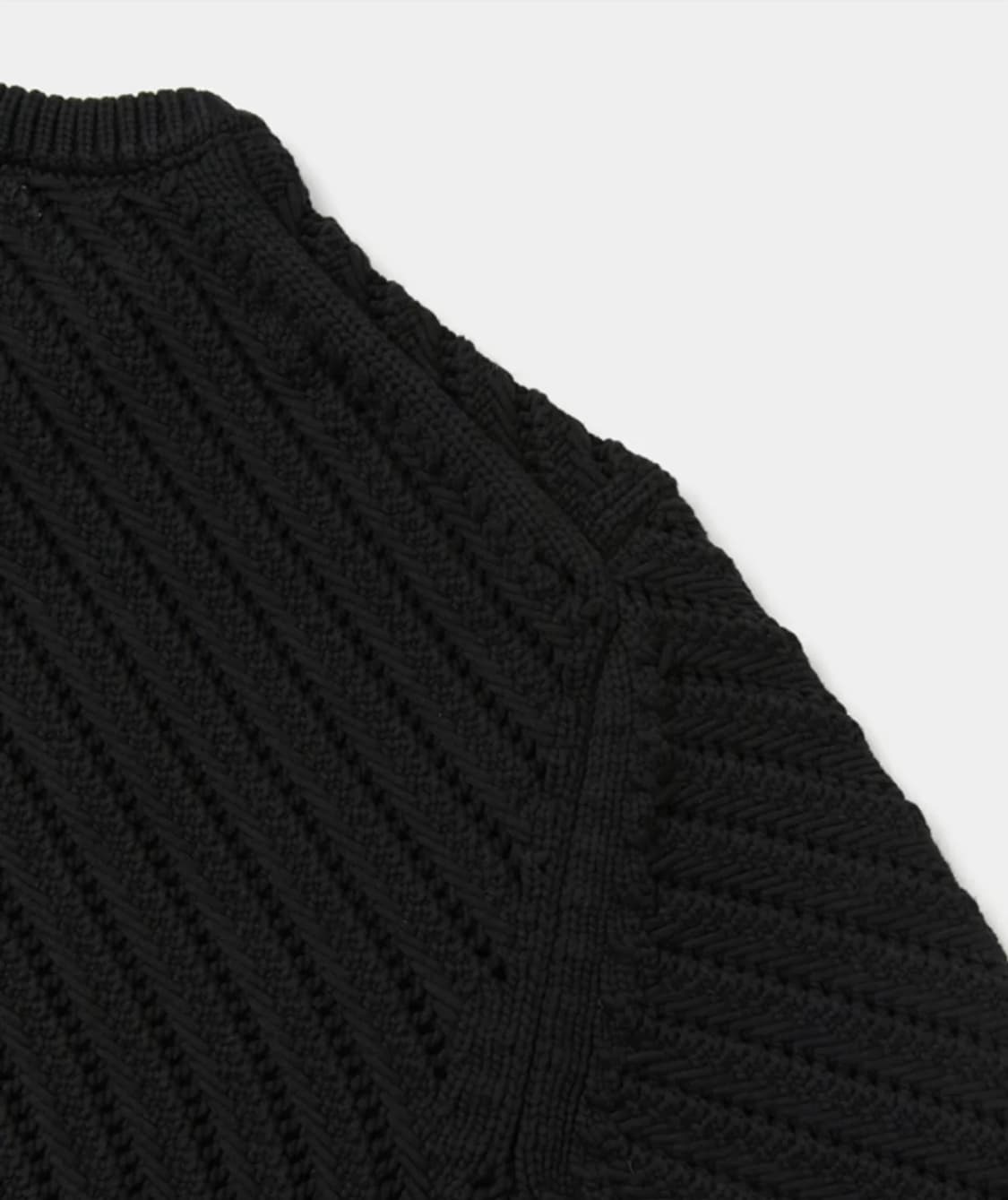 르마드 오블리크 시스루 라운드 니트 스웨터 블랙 2 사이즈 M 상품이미지8