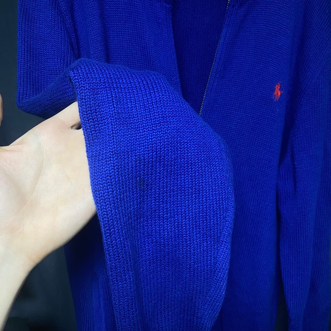 폴로 투웨이 니트 집업 블루 XL 상품이미지4
