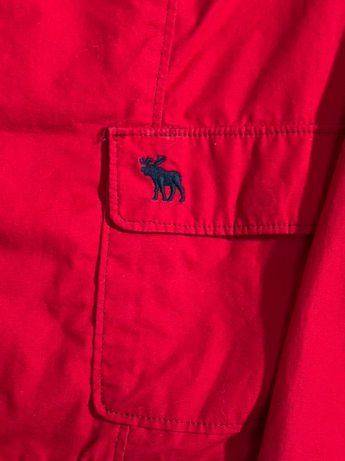 아베크롬비  레드 자수로고 트러커 자켓  상품이미지5