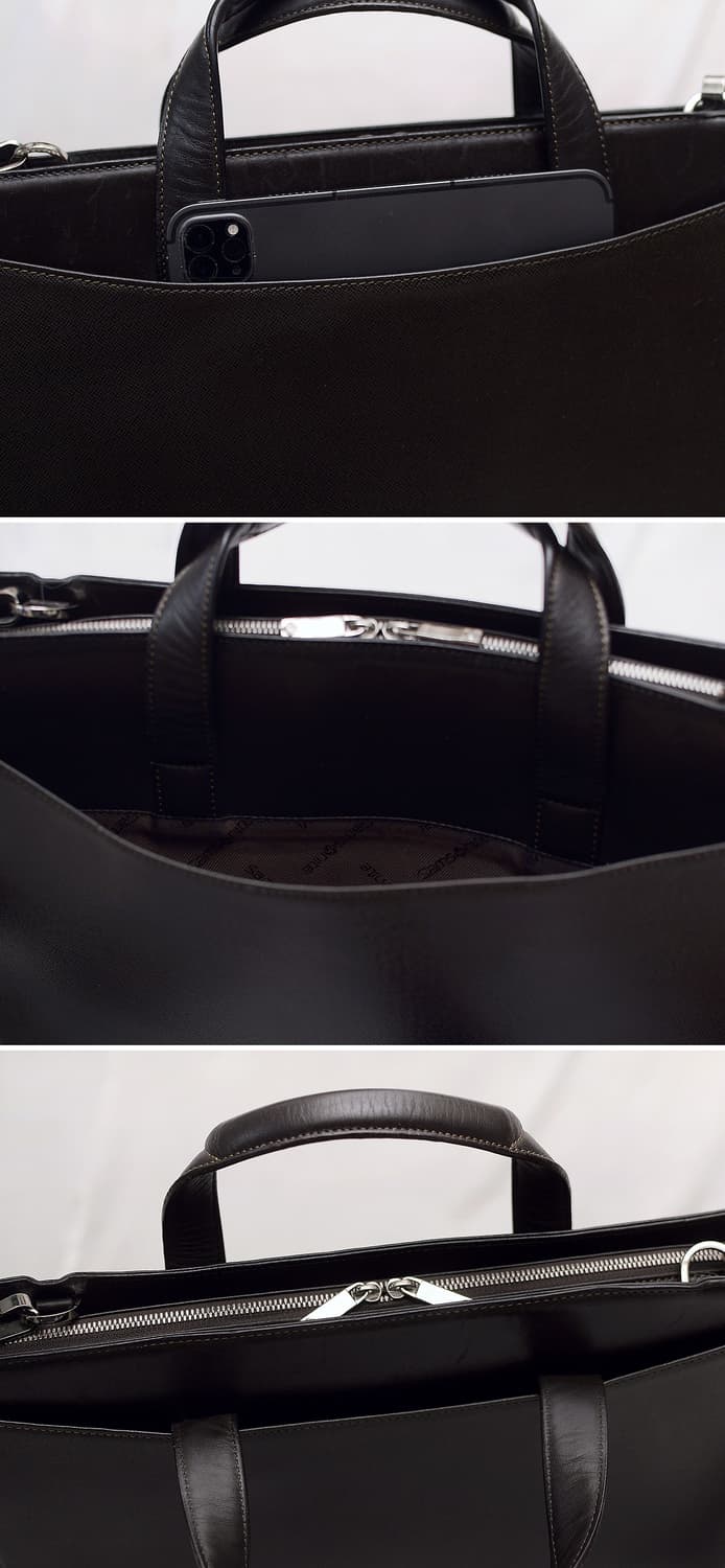 쌤소나이트 폴리오 풀그레인 사피아노 레더 슬림 브리프케이스 상품이미지7