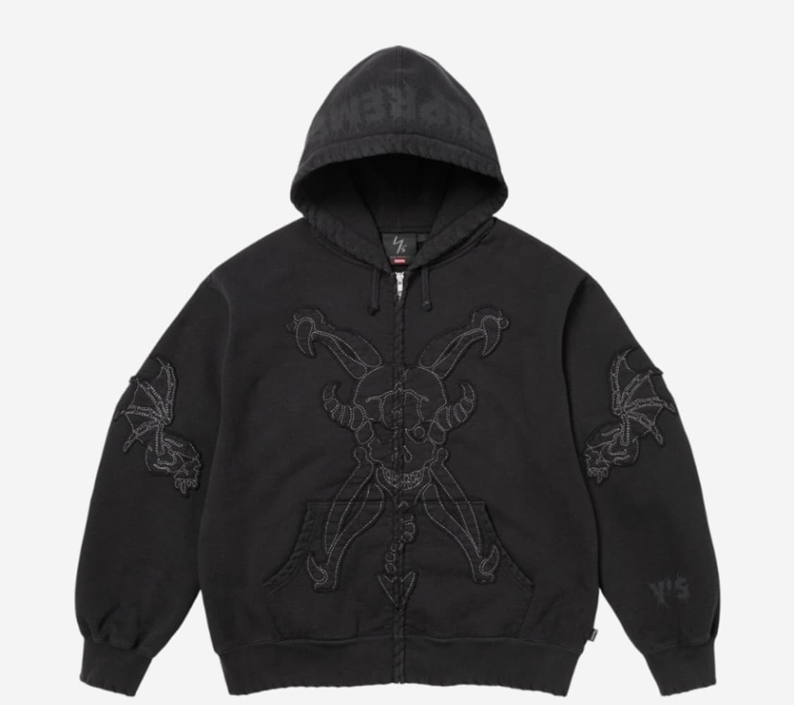 슈프림 바이 요지 야마모토 집업 후드 스웨트셔츠 블랙 - 25 상품이미지1