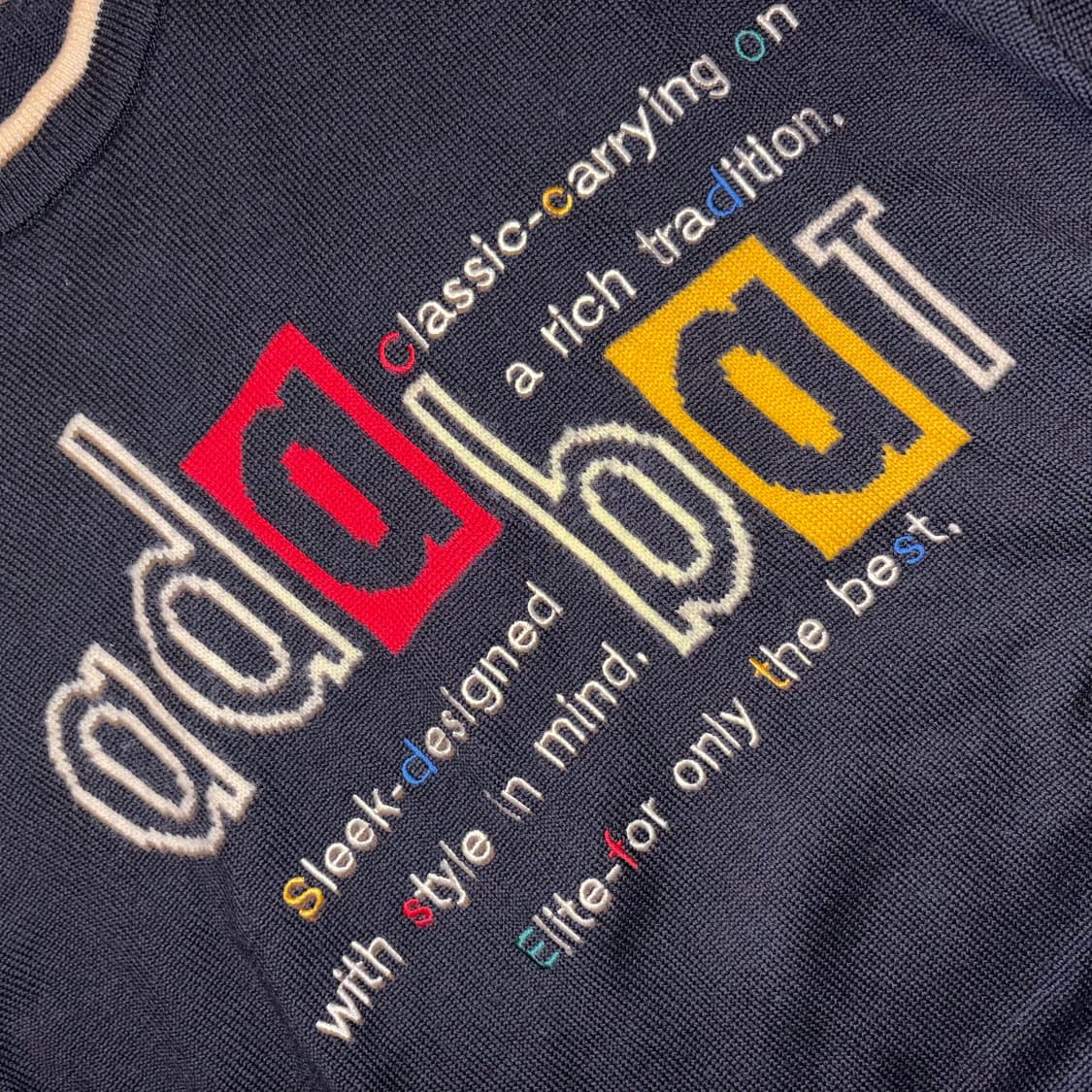 90s Adabat wool graphic jacdquard knit 상품이미지4