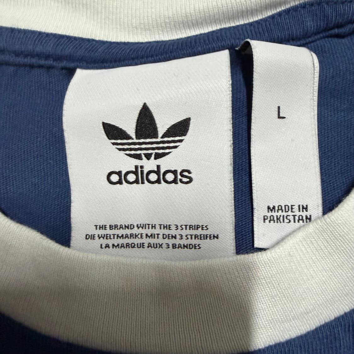 아디다스 블루 반팔 티셔츠 L 상품이미지3