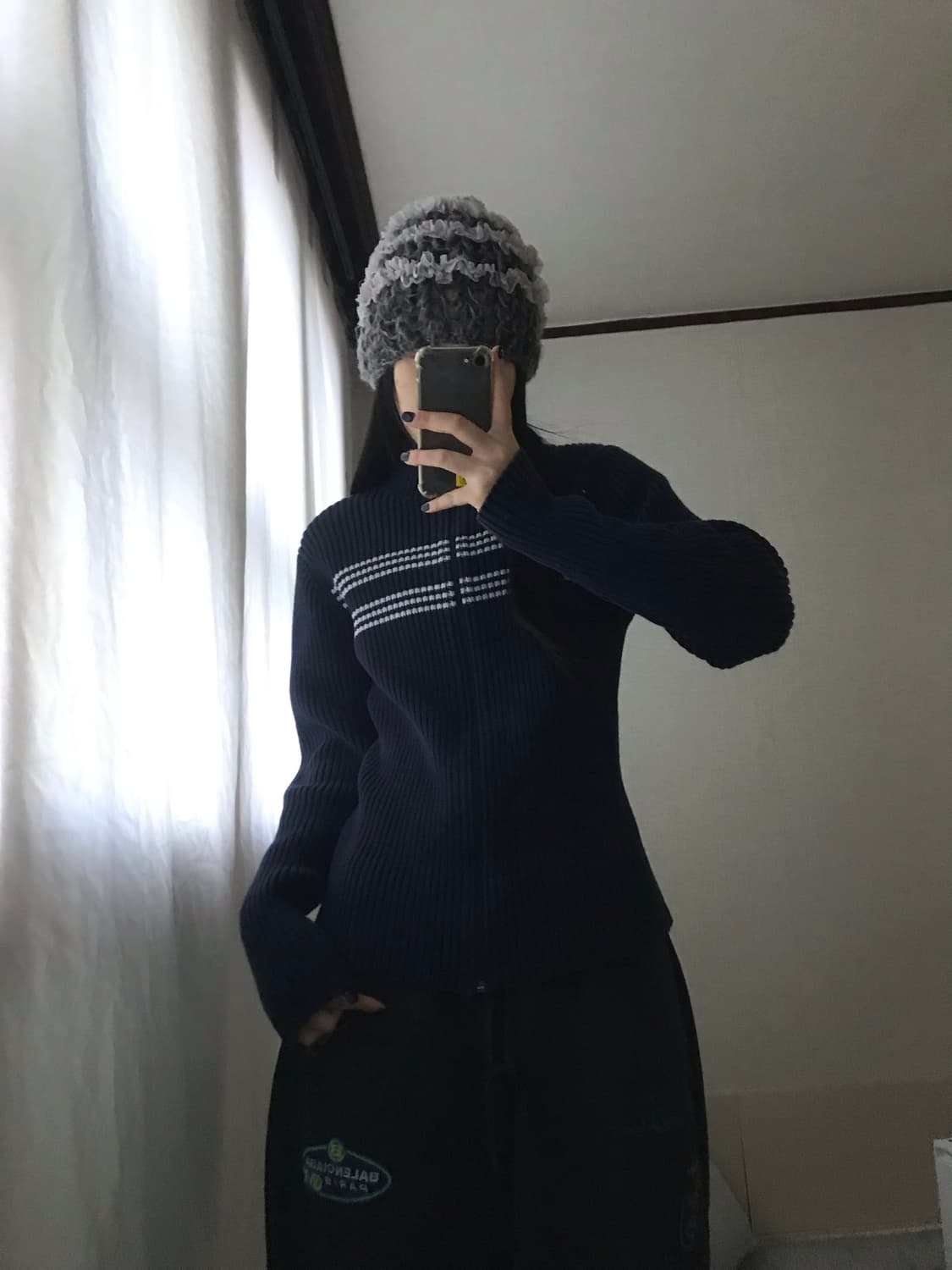 폴로 네이비 딱붙핏 니트집업 상품이미지3