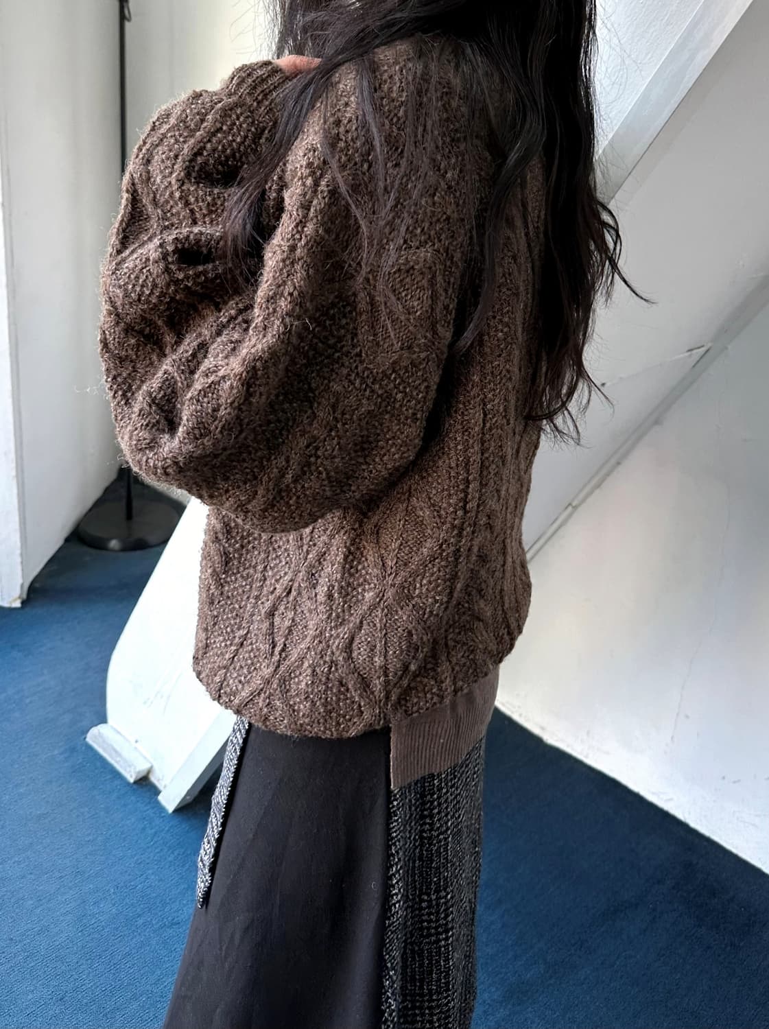 Cable patterned wide silhouette knit P/O 상품이미지8