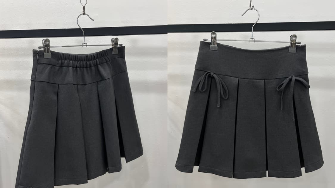 Ribbon charcoal mini skirt 상품이미지6