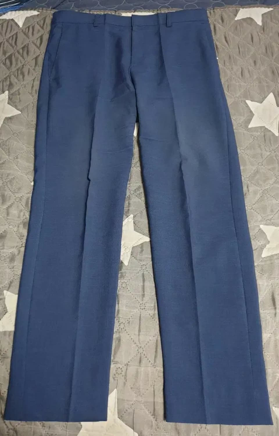 RUHE 슬림핏 린넨 싱글 투버튼 봄 여름용 수트셋업 네이비 (M) 상품이미지5