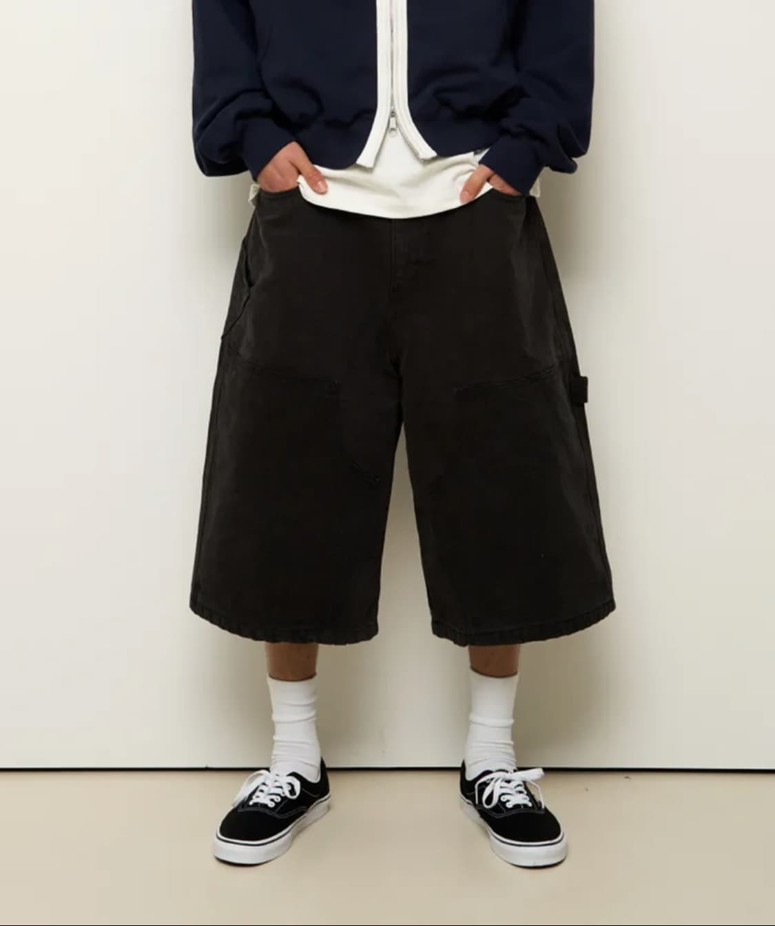 9999 아카이브 더블니 버뮤다 블랙 상품이미지3