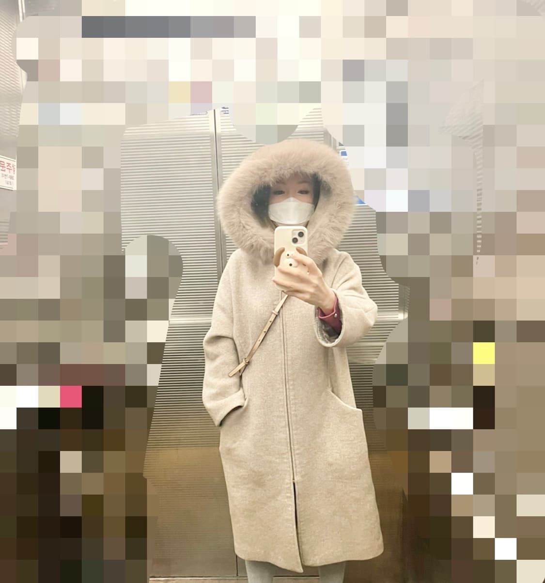 soos ㅡ 후드 모직 롱코트/천연 폭스/프리사이즈 상품이미지1