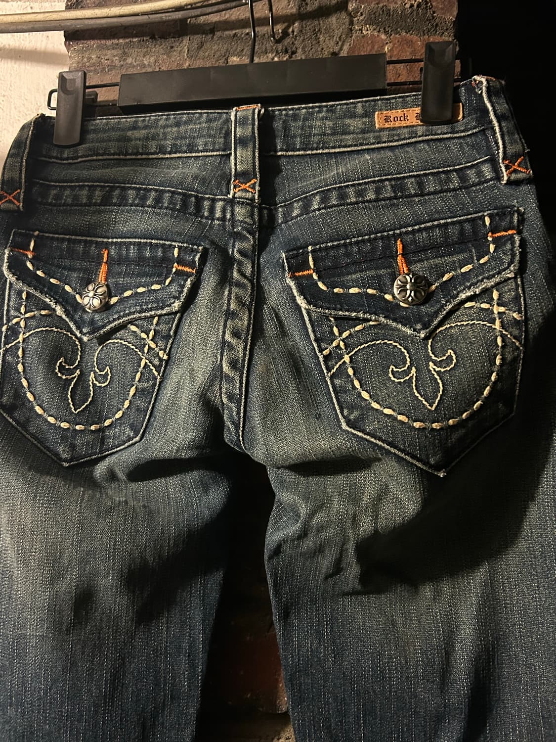 2000s 라구나비치 y2k 로우라이즈 세미부츠컷 데님팬츠 상품이미지2