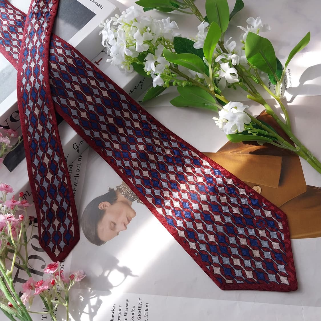 밀라숀 와인 컬러 실크 넥타이 A+등급 K2183
 상품이미지3