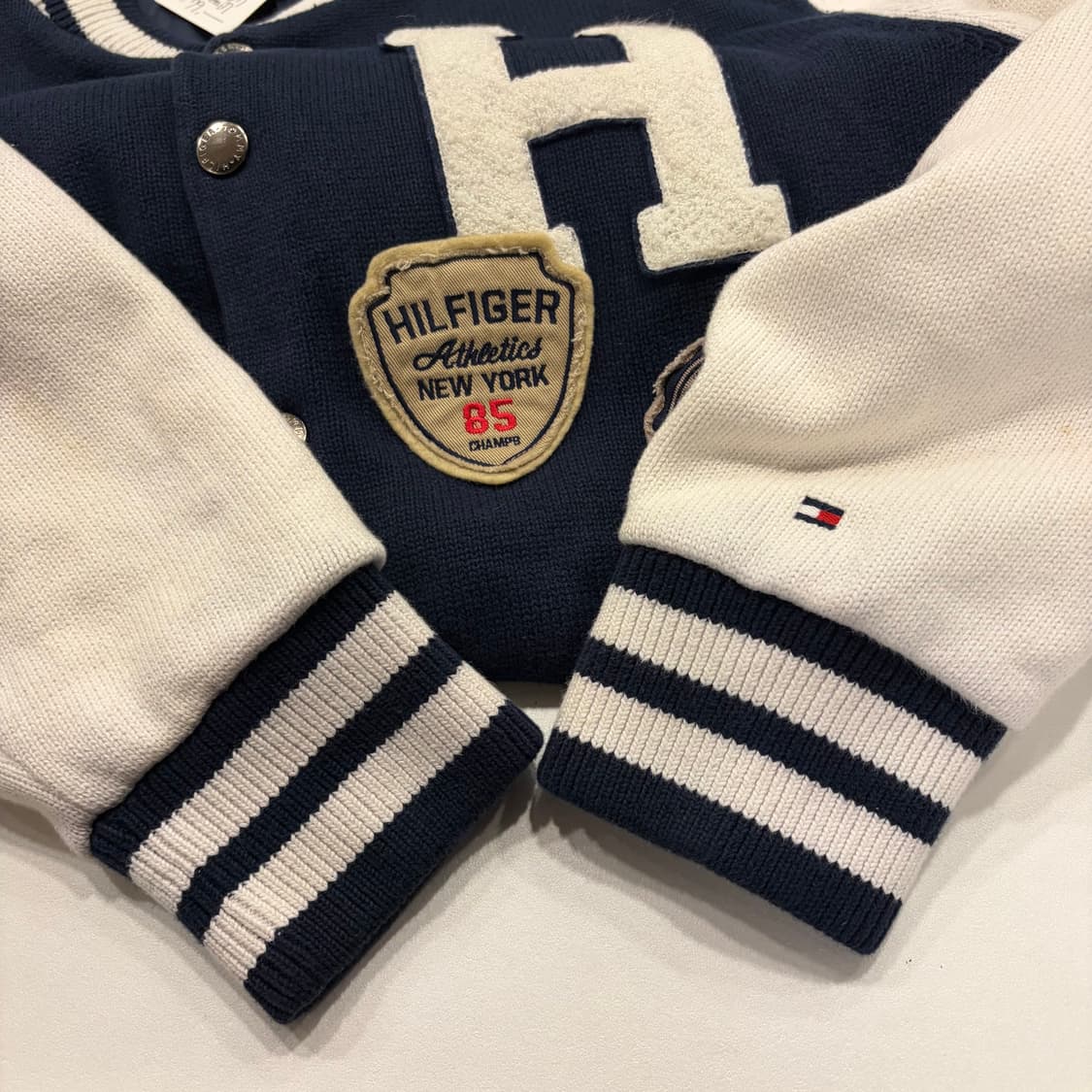 [XL] 타미힐피거 재팬 니트 네이비 바시티 자켓 B232 상품이미지6
