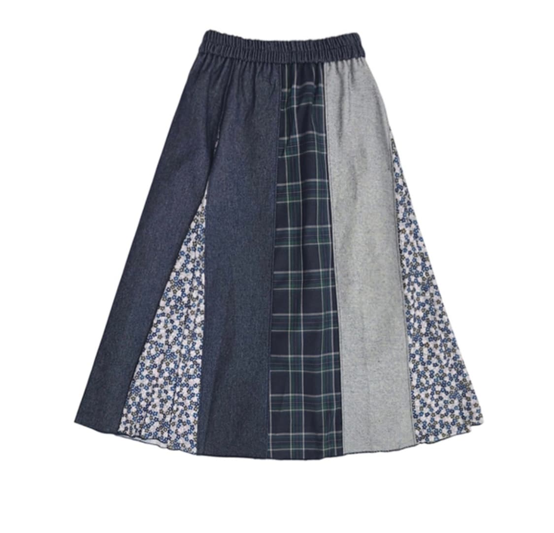 꽃 패치 자수 롱 스커트 새 것 상품이미지3