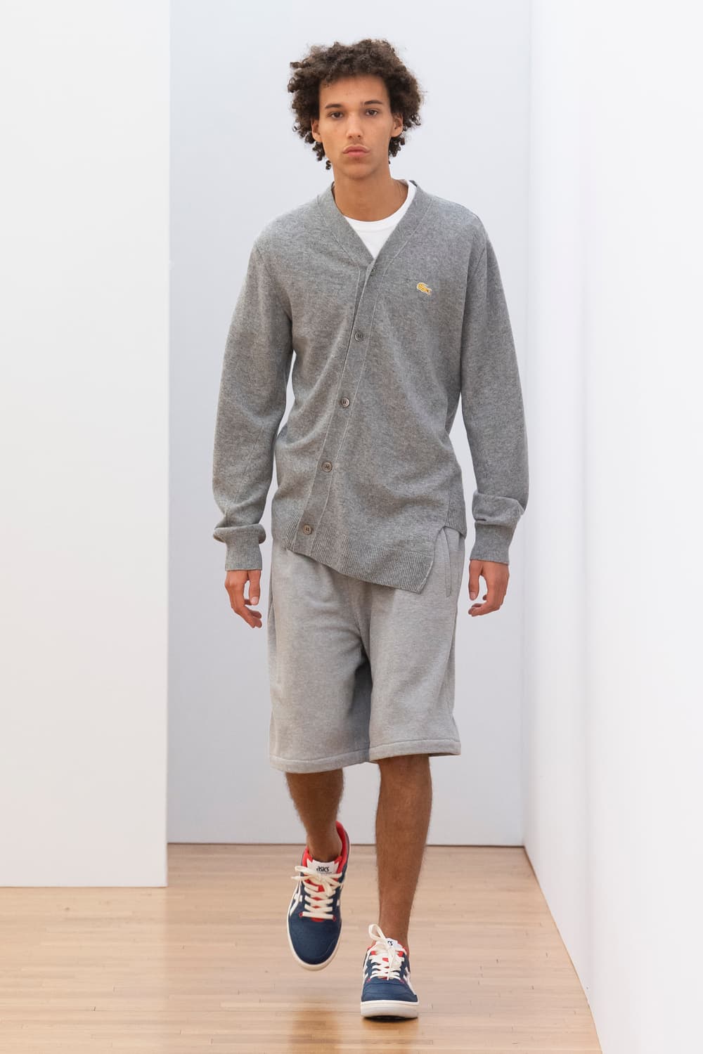 꼼데가르송 셔츠라인 라코스테 콜라보 비대칭 울 가디건 네이비 L 상품이미지2