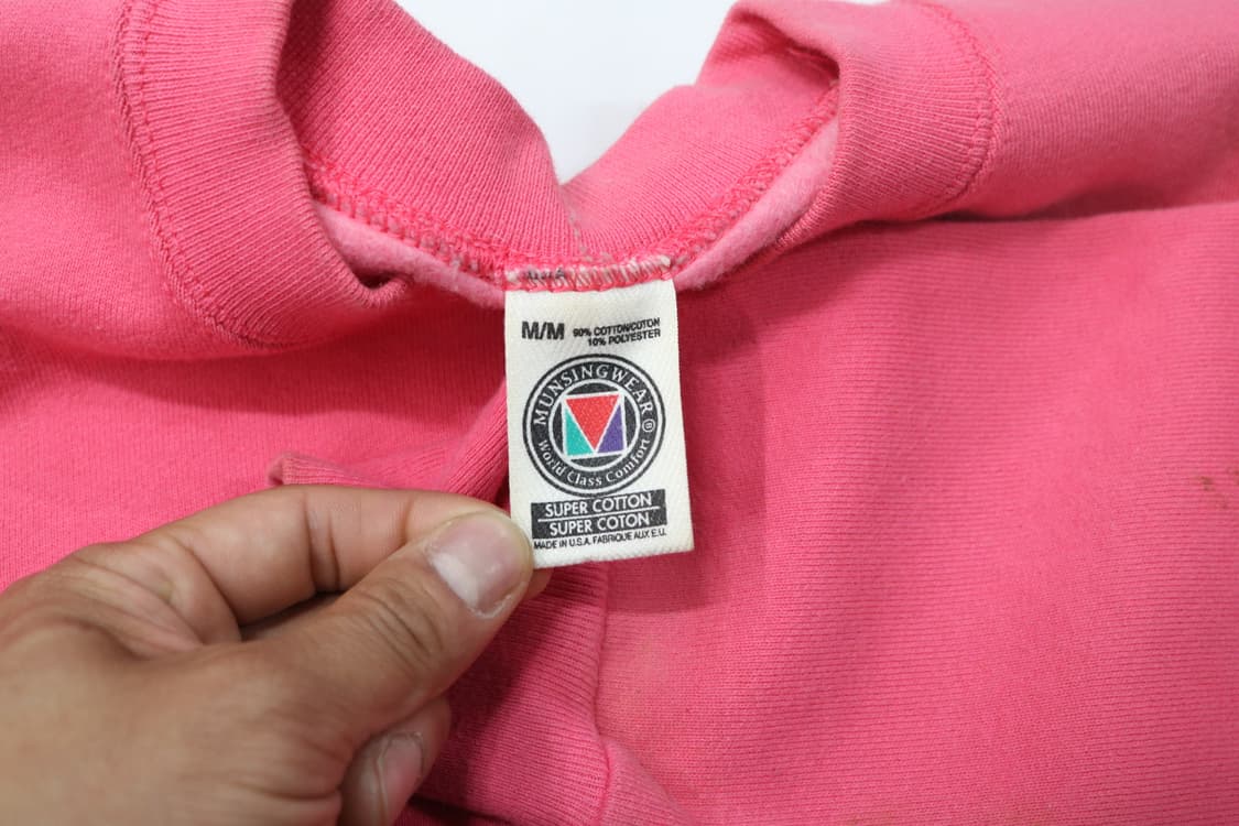 먼싱웨어 90s 빈티지 USA제 핫핑크 스웨트셔츠 (M) 상품이미지6
