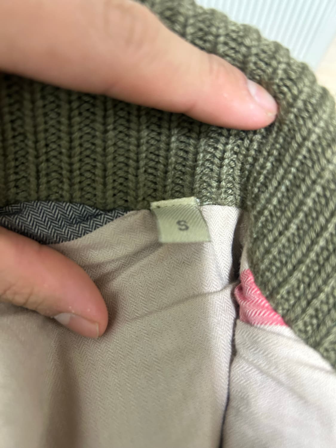 정품)버버리 브릿 니트 가디건 올리브 S/한국 95 상품이미지5