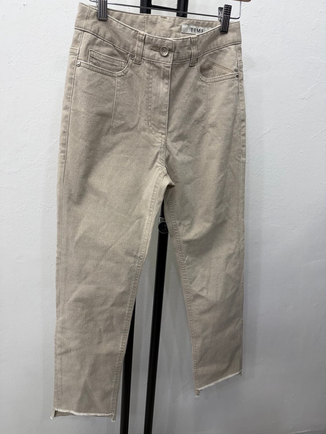 정품)TIME 타임 한섬 21ss 베이지 데님팬츠 64 상품이미지2