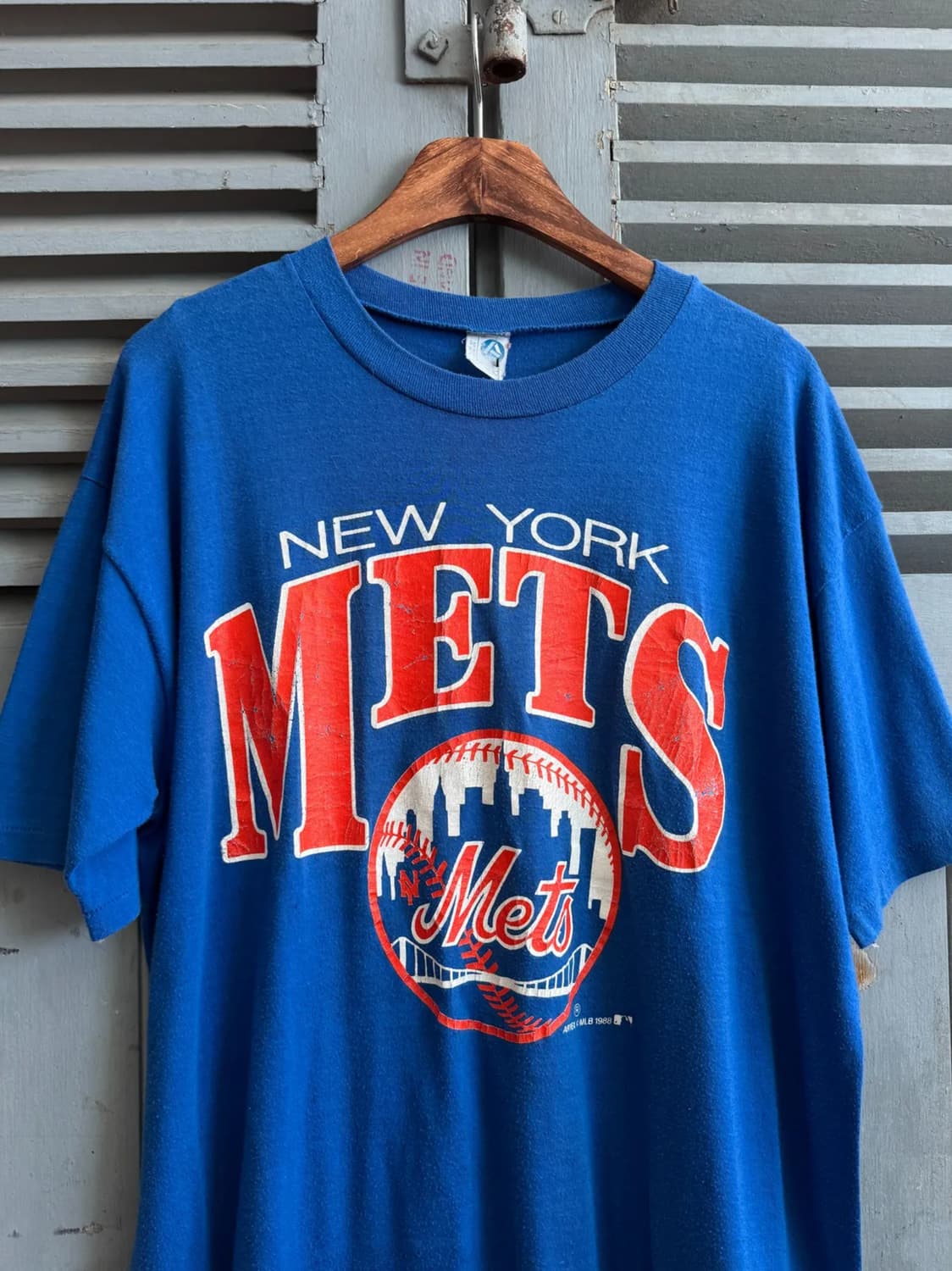 [XL]80's New York METS 베이스볼팀 프린팅 티셔츠 상품이미지1