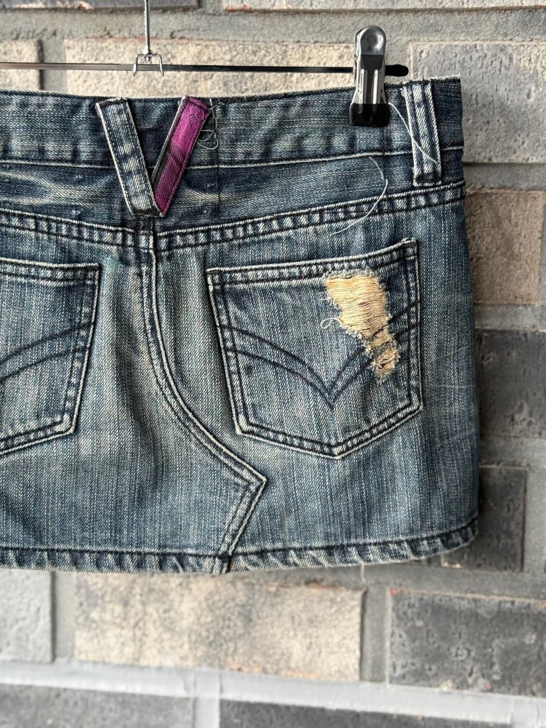 체크포켓 로우라이즈 데님스커트 상품이미지7