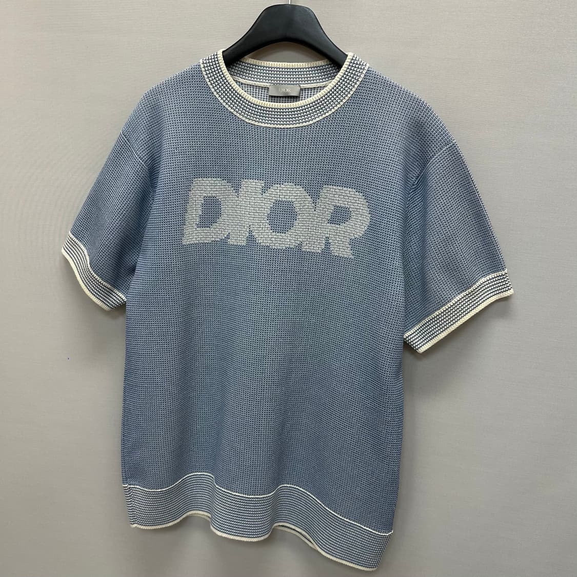 디올 DIOR 로고 코튼 블렌드 트라마토 니트 반팔티 ( 100 ) 상품이미지3