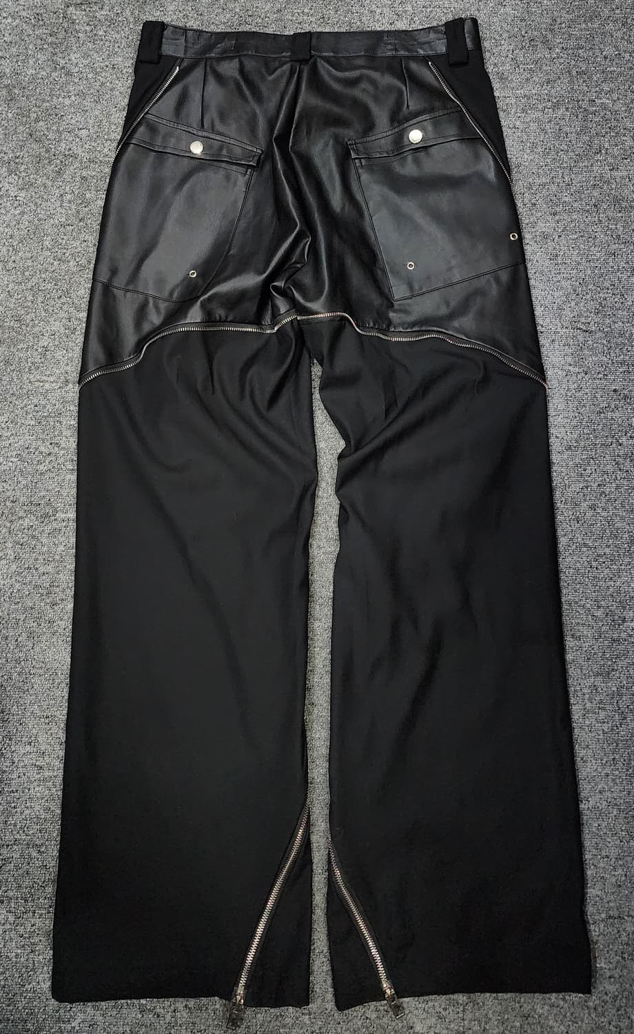 ARGUE CULTURE 지퍼 디테일 레더 스트릿 웨어 와이드 팬츠 XL 상품이미지2