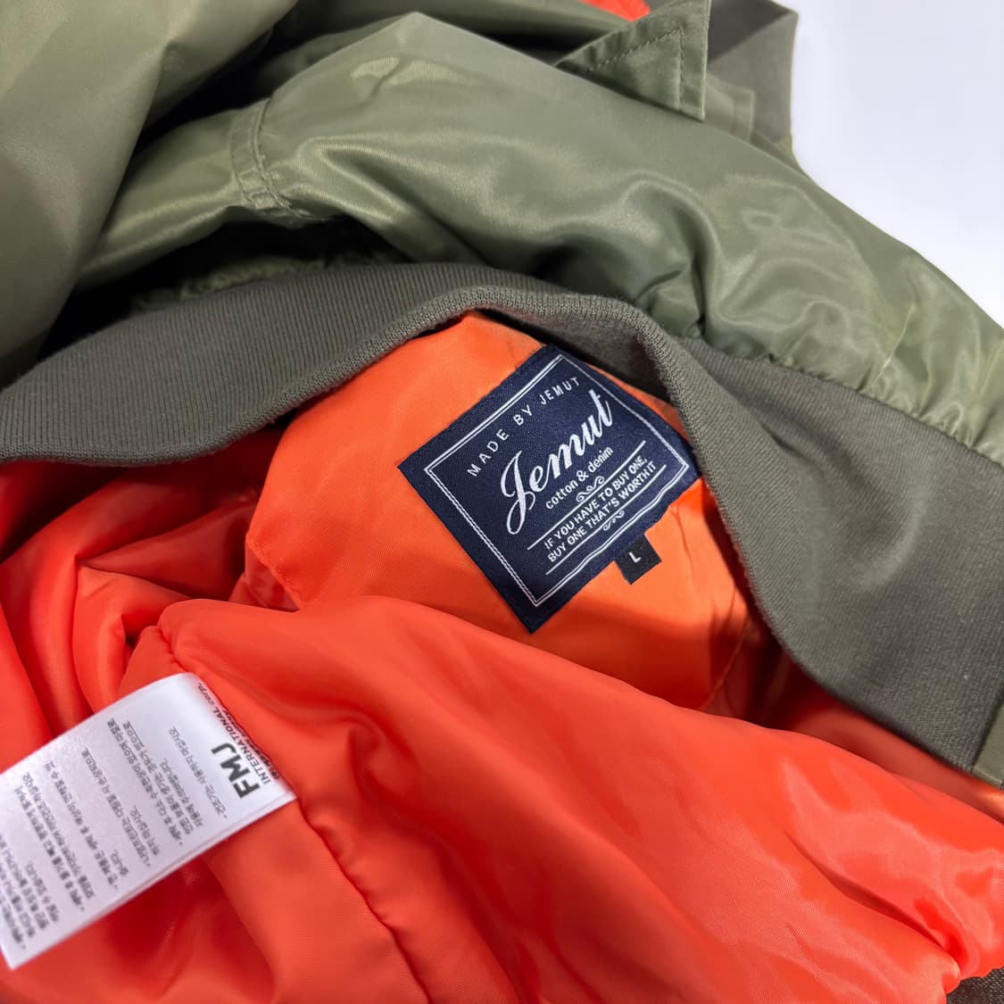 L 제멋 카키 오버핏 누빔 MA1 항공점퍼 상품이미지4