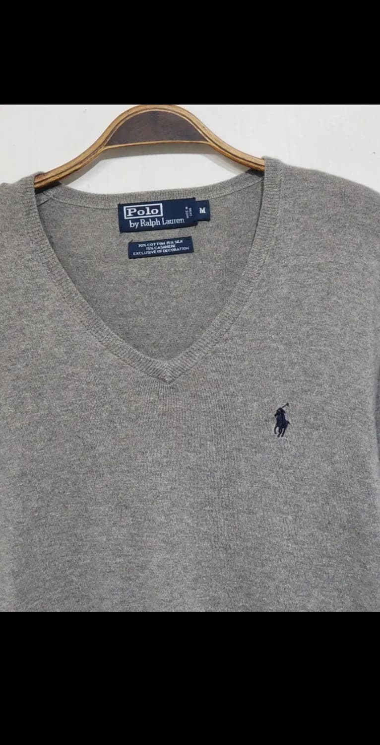 (M) 랄프로렌 폴로 니트 그레이 면 실크 캐시미어 스웨터  상품이미지2