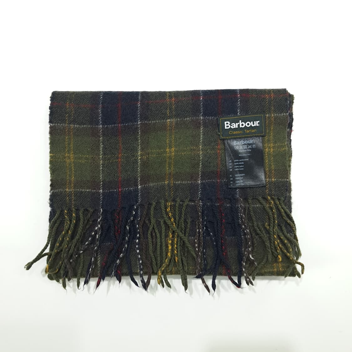 MX299 바버 올리브그린 클래식 타탄체크 램스울 목도리 머플러 상품이미지6