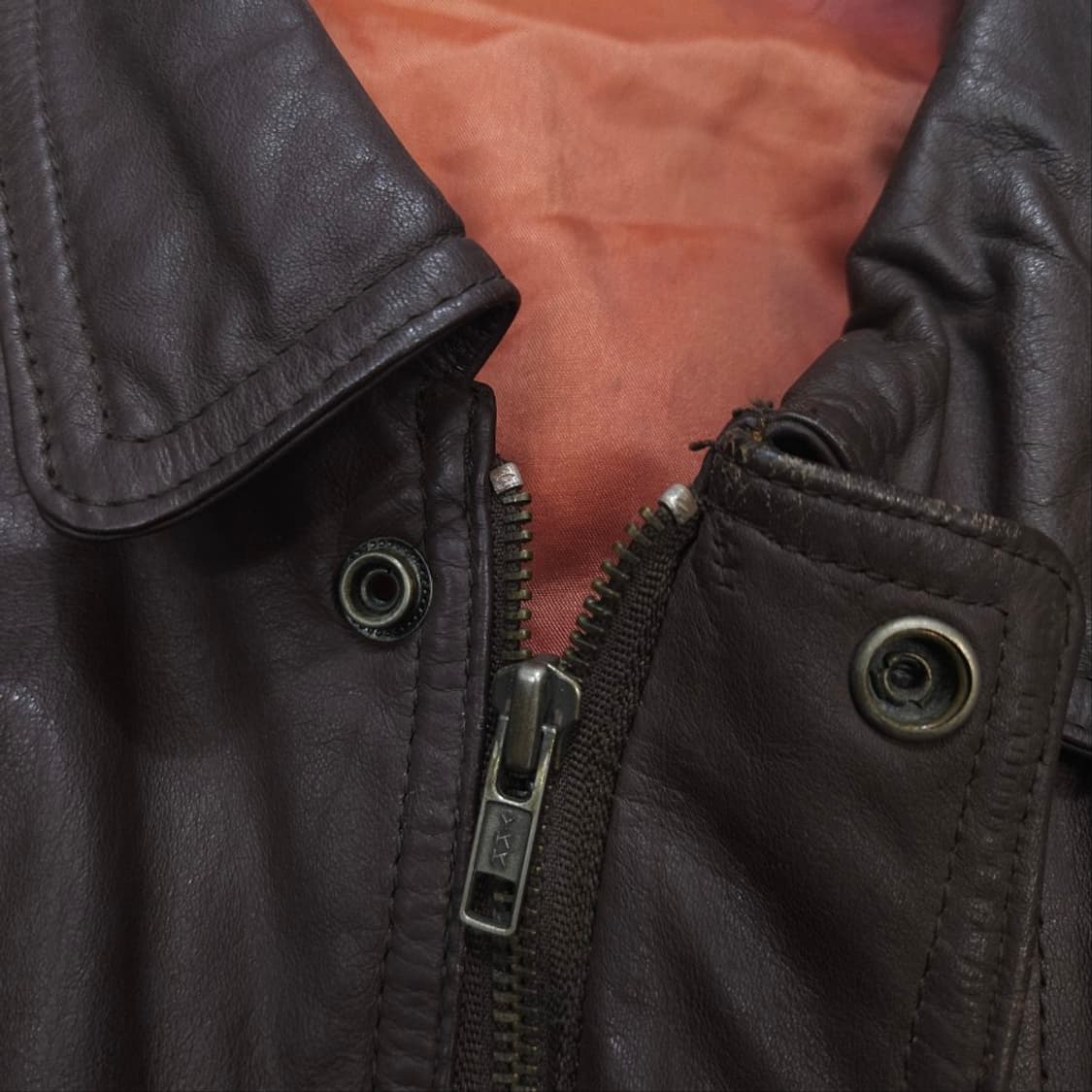 90s 소가죽 봄버 자켓 XL 상품이미지4