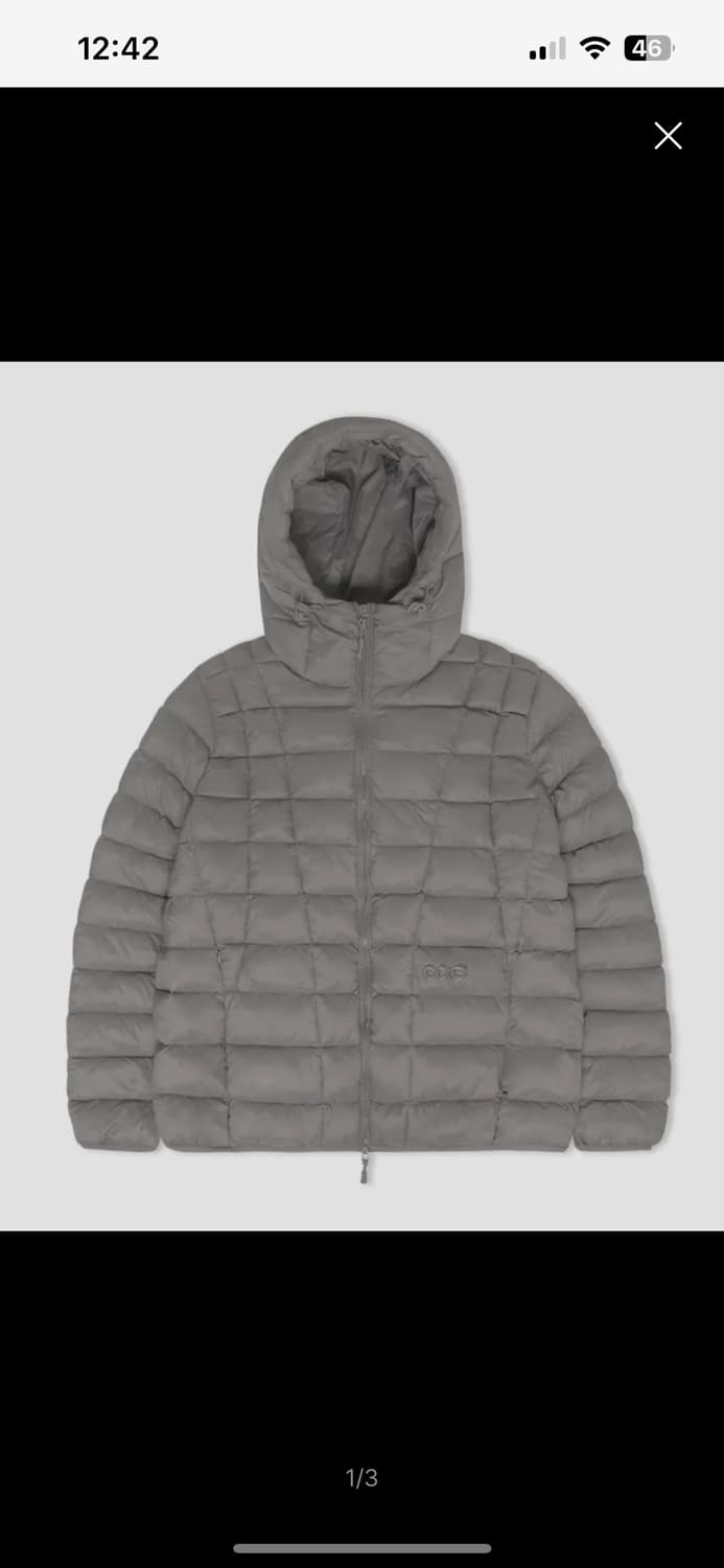 칙스 커브라인 후디드 라이트 패딩 애쉬그레이 상품이미지1