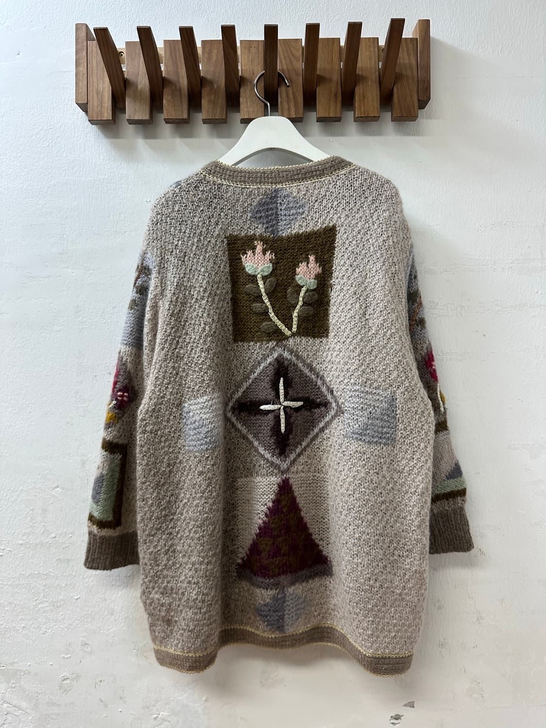 일본빈티지 모티브 뜨개 입체 패치 자수 스웨터 상품이미지5