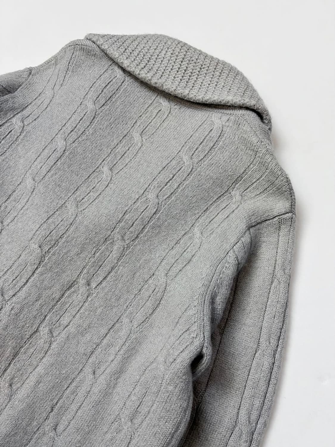 라코스테 그레이 케이블 니트 숄 카라 가디건 PN5336 상품이미지6