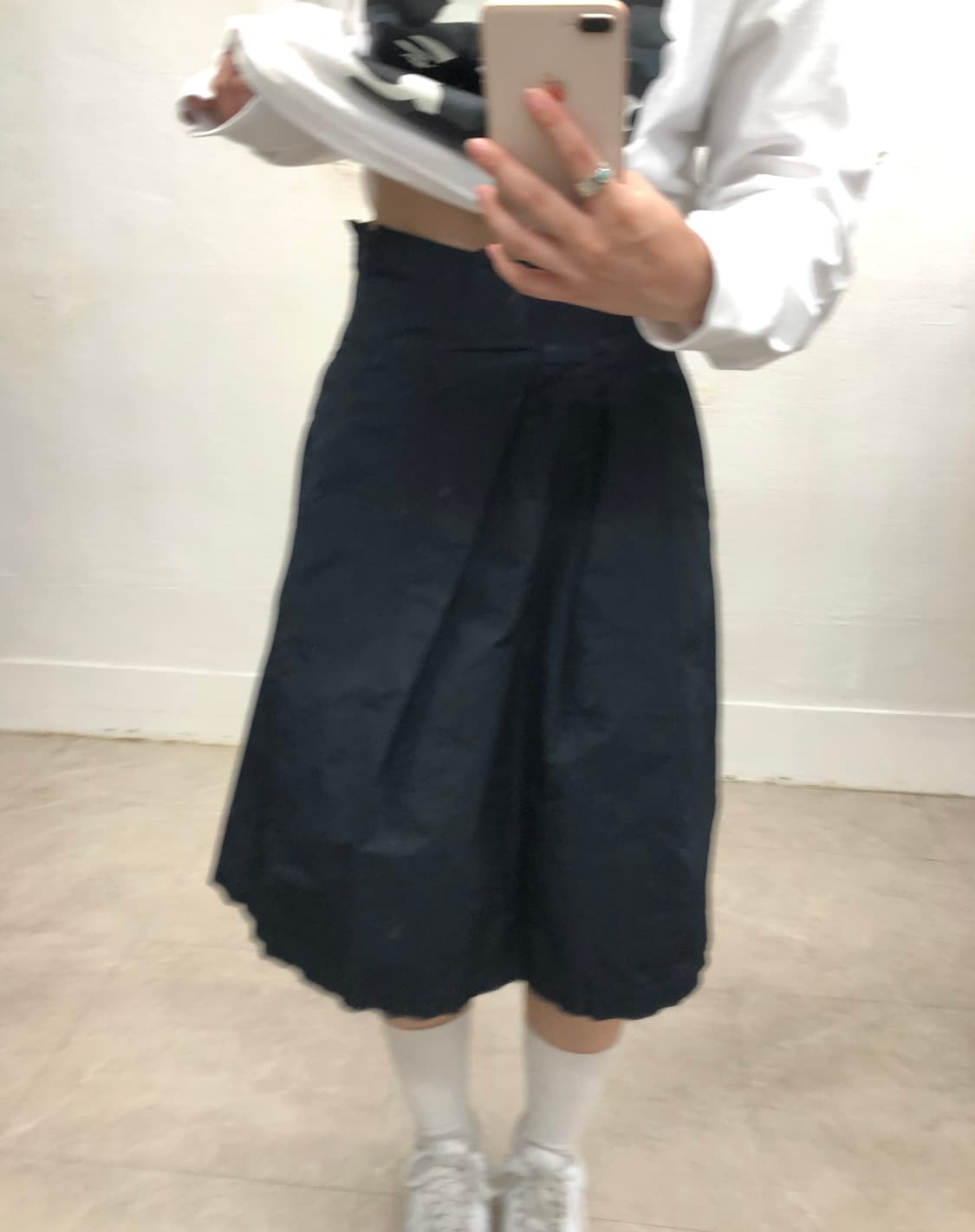 질샌더 나일론 미디 스커트 상품이미지2