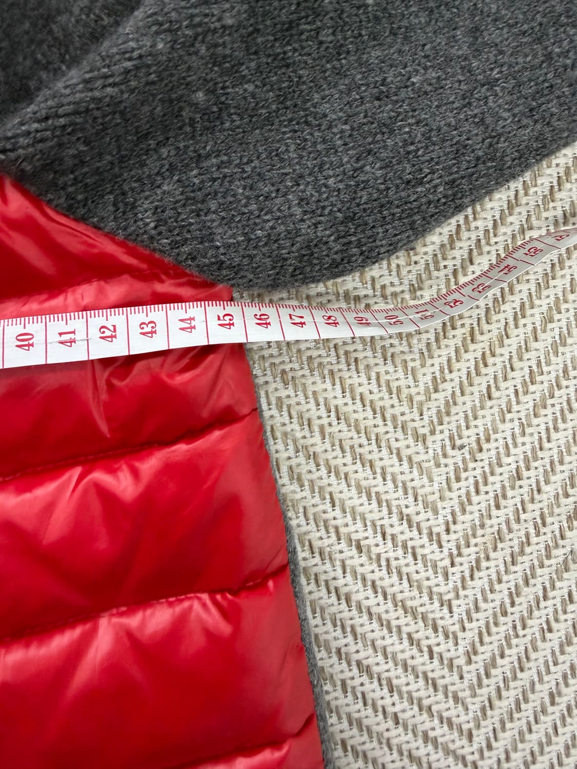 정품) O2ND 오즈세컨 한섬 레드 패딩 니트 덕다운 패딩 44 상품이미지8