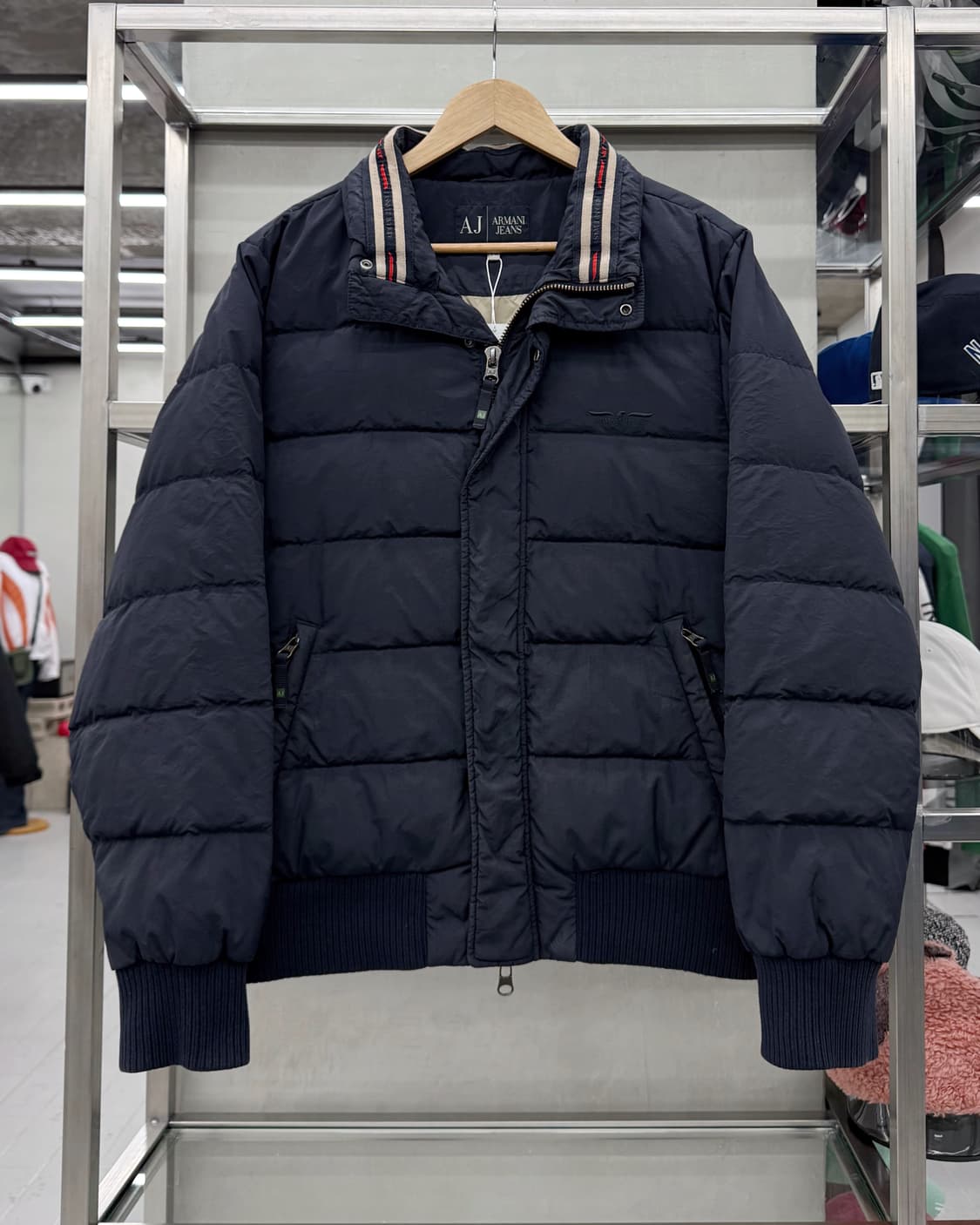 아르마니 진스 00s 나일론쉘 다운 자켓 네이비 상품이미지1