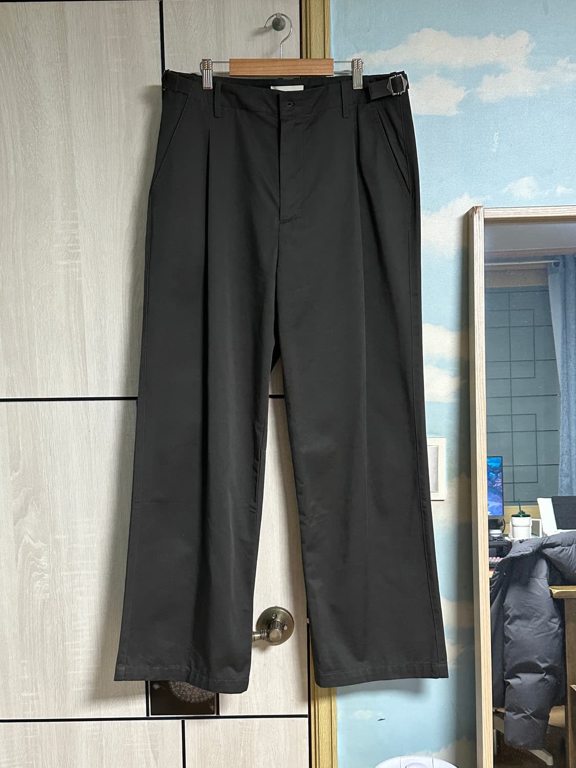 (3) 파브레가 어클락 원턱 치노 팬츠 (다크 브라운) 상품이미지2