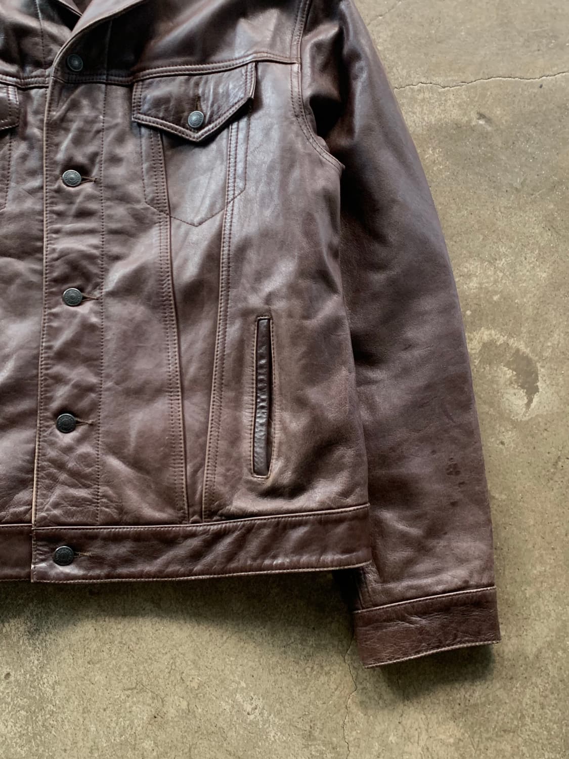 올드 갭 레더 트러커 자켓 상품이미지4