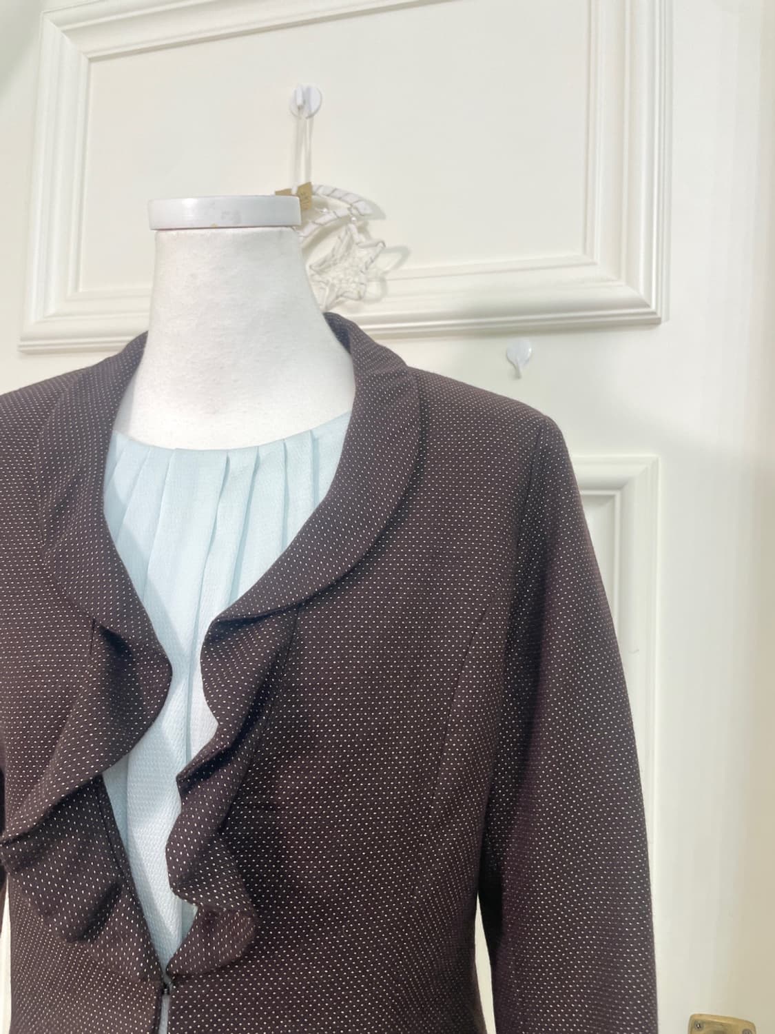 brown dot ruffle jacket(size-40) 상품이미지8
