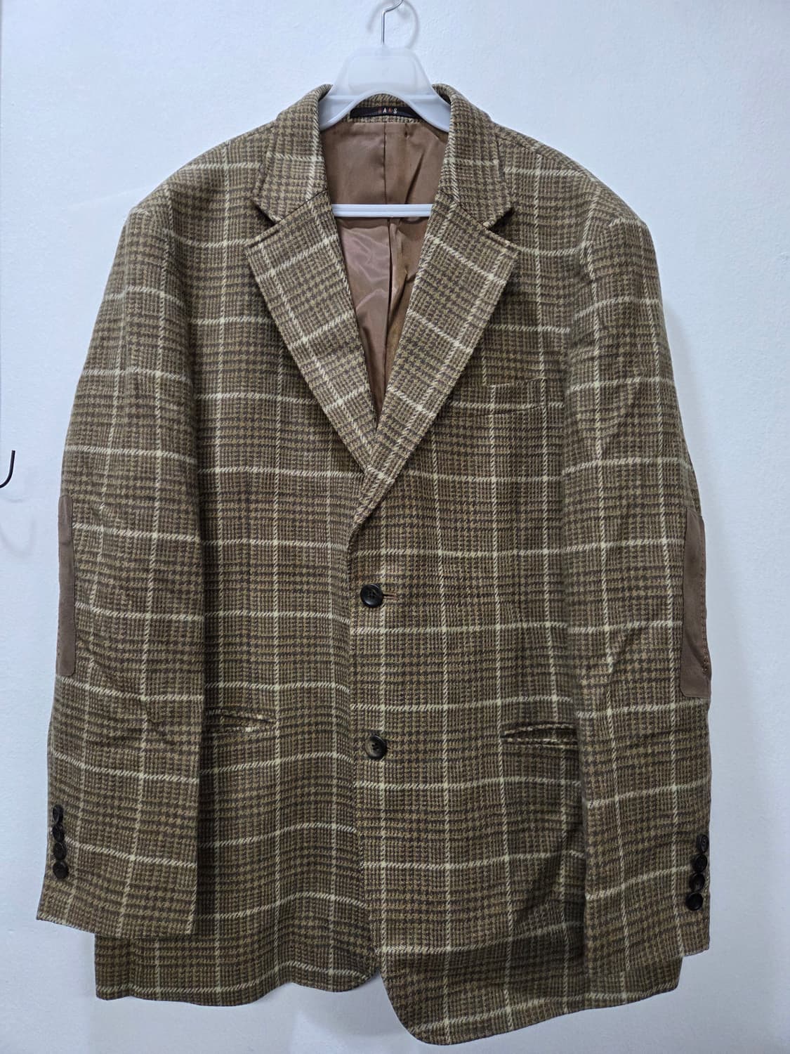 닥스 체크무늬 클랙식 울 자켓 브라운 울모직 블레이져 105 상품이미지1