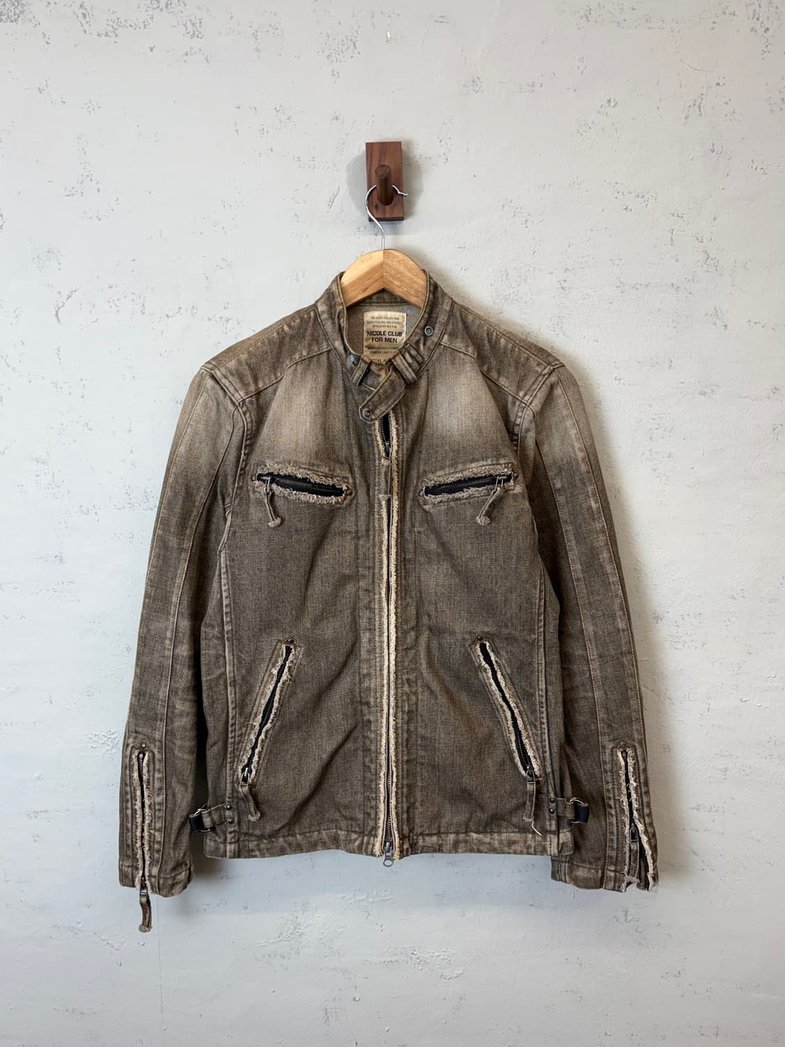 니콜클럽 빈티지 워시드 바이커 자켓 상품이미지1