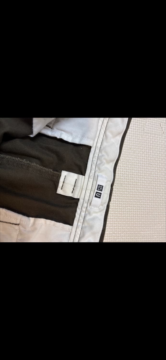 새상품/유니클로 와이드핏치노팬츠 카키 상품이미지4