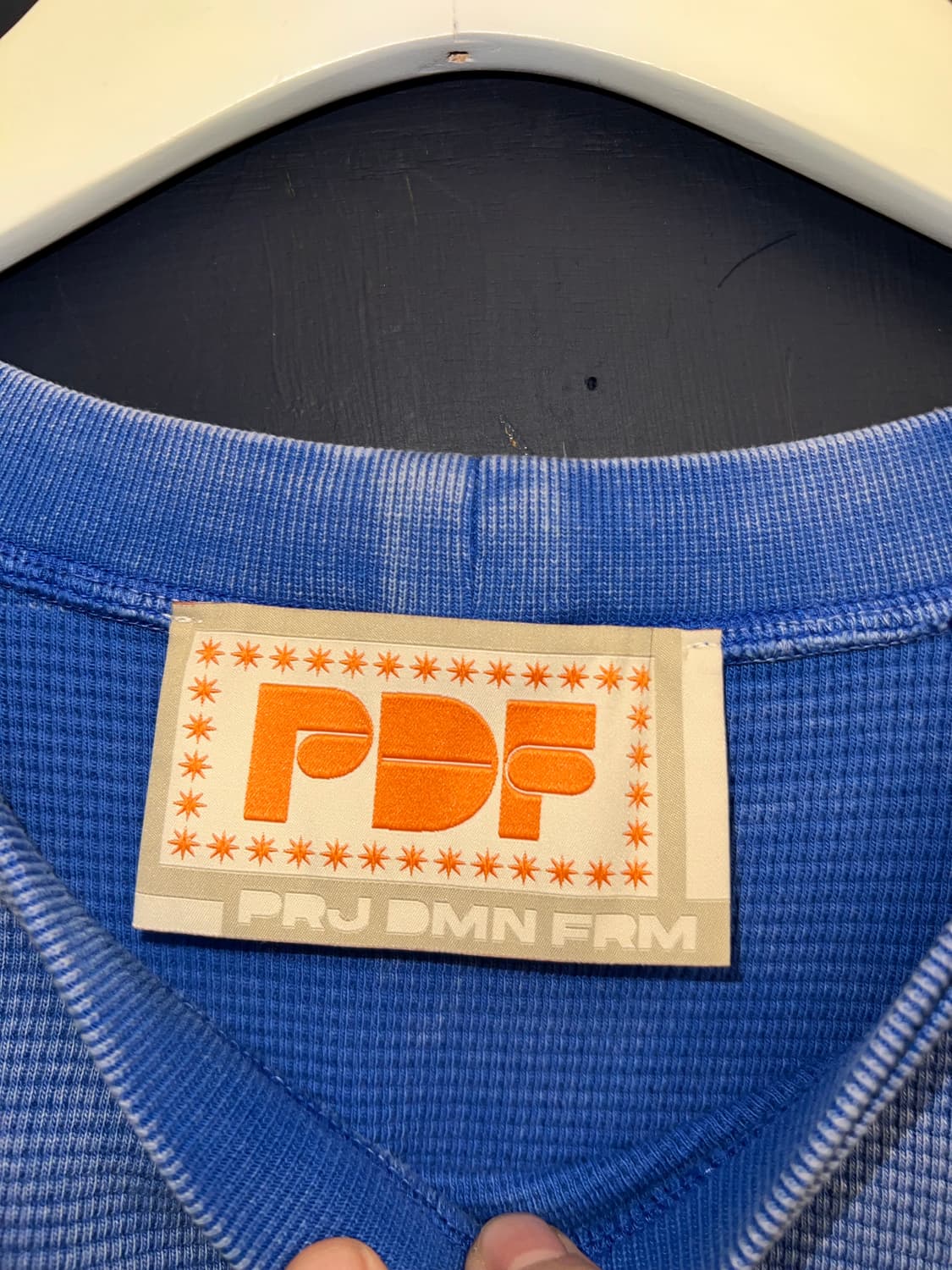 PDF 피디에프 워시드블루 크롭 와플 티셔츠 L 사이즈 상품이미지2