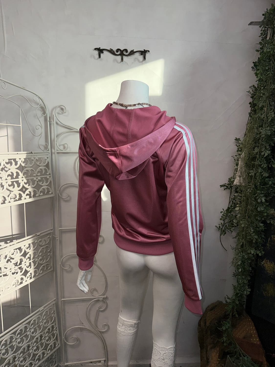Adidas indi pink cubic logo satin 후드집업 상품이미지7