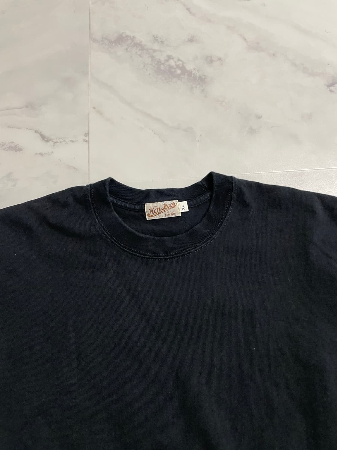 브론슨 논스탁 9oz USA Cotton 튜블라 티셔츠 블랙 XL 상품이미지2